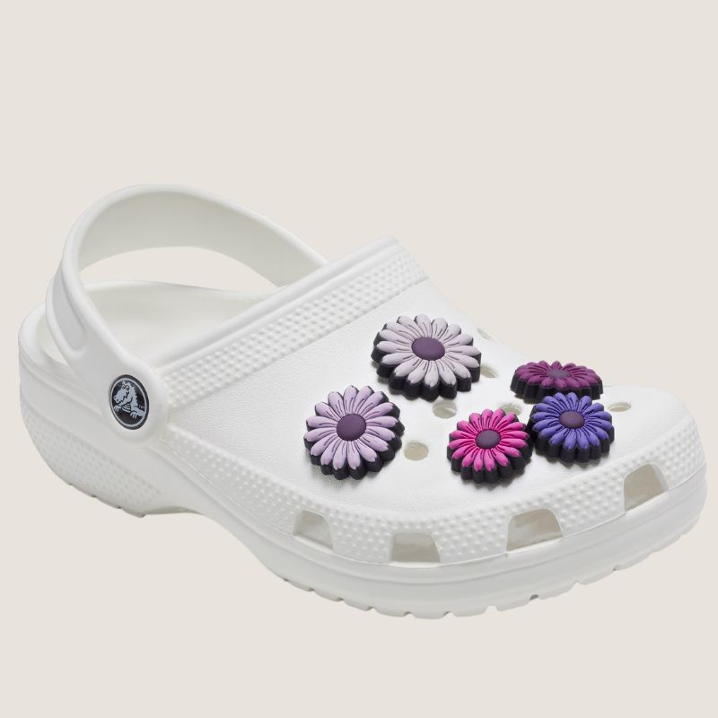 Crocs Mixed Purple Florals 5 Pack Jibbitz Charms